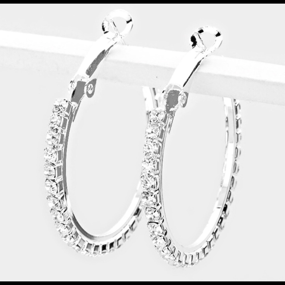 Cz hoop earrings